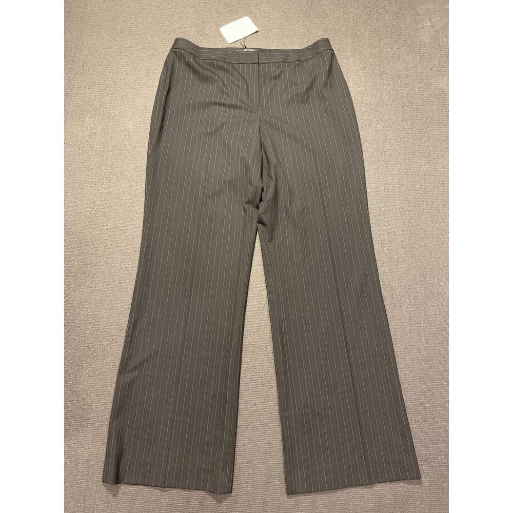 Lafayette 148 New York Black Pin Striped Wool Unlined Summer Pants 14‎